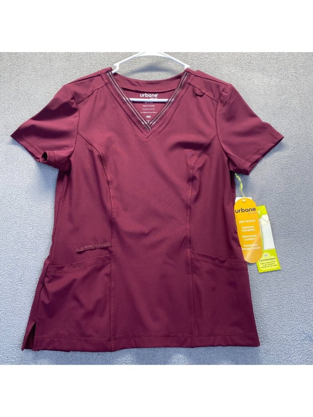 Urbane Impulse Slim Fit Extreme Stretch V-Neck Scrub Top for Women  Size M. 9105